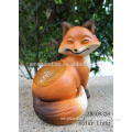 Polyresin fox with LED Light Figurine for Garden Decoration